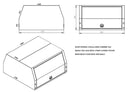 STAFFORD INDUSTRIAL UTE CANOPY 1800MM X 1780MM X 1000MM ALU WHITE 2 DOOR  3MM