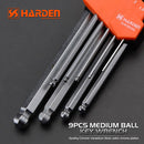 HARDEN 9PC  LONG BALL HEX KEY