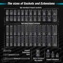 DURATECH 55-Piece 1/2" Impact Socket Set