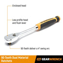 3 PC. 1/4”, 3/8” &AMP; 1/2” DRIVE 90-TOOTH DUAL MATERIAL TEARDROP RATCHET SET
