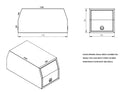 STAFFORD INDUSTRIAL UTE CANOPY 900MM X 1780MM X 860MM ALU  FLAT 2 DOORS  3MM