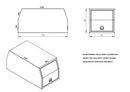 STAFFORD INDUSTRIAL UTE CANOPY 900MM X 1780MM X 860MM  2 DOORS BLACK  3MM
