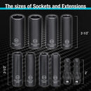 DURATECH 10-Piece3/8" Drive SAE Impact Sockets Set