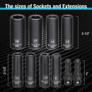 DURATECH 10-Piece 3/8" Drive Metric lmpact Sockets Set