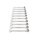 12 PIECE 90-TOOTH 12 POINT METRIC COMBINATION RATCHETING WRENCH SET