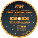 ITM S14 PRO KIT 350MM METAL CUTTING SAW, 240V, INC. 66T TCT MILD STEEL AND 110T CERMET STAINLESS STEEL BLADE