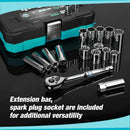 DURATECH 40-Piece Standard (SAE) and Metric Polished Chrome Mechanics Tool Set