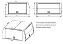 STAFFORD INDUSTRIAL UTE CANOPY 1800MM X 1780MM X 860MM FLAT ALLOY 3 DOOR